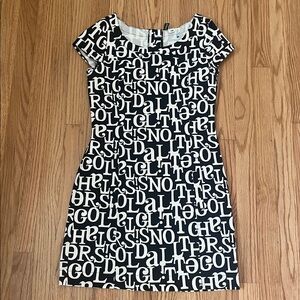 Stylish Black and White Graphic Mini Dress